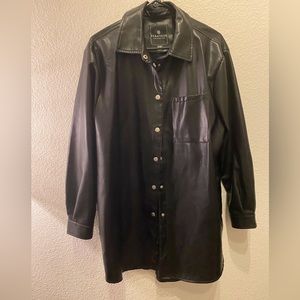Oversized faux leather shirt/jacket